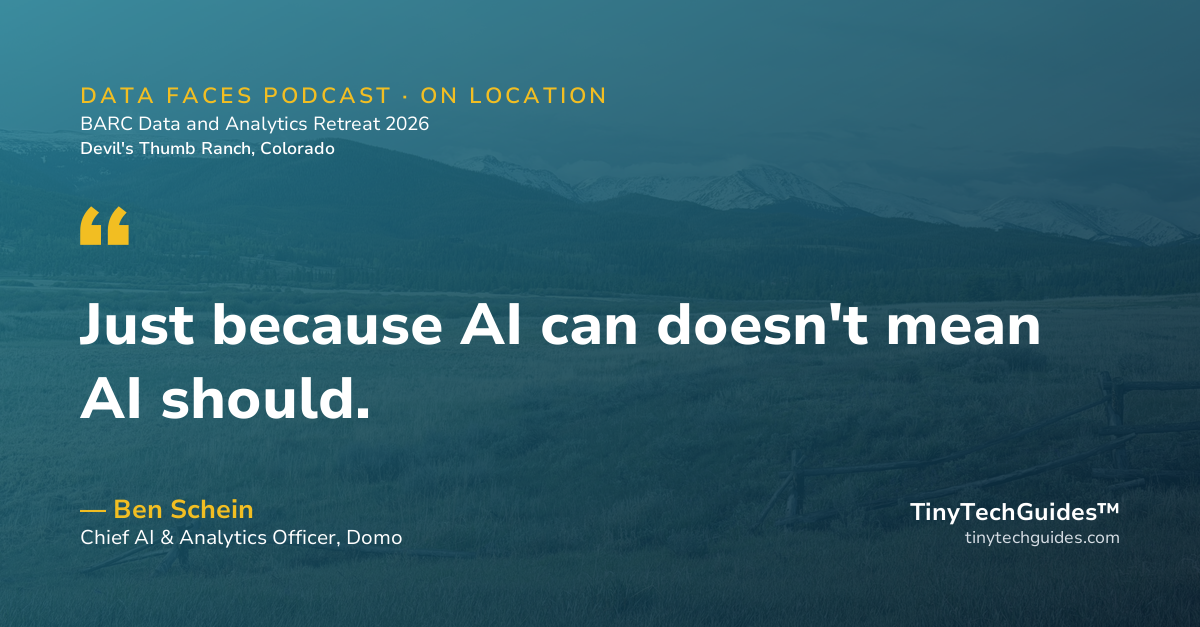 Pull quote from Ben Schein, Domo: "Just because AI can doesn't mean AI should."
